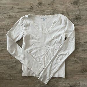 Brandy Melville Lace Trim Long Sleeve